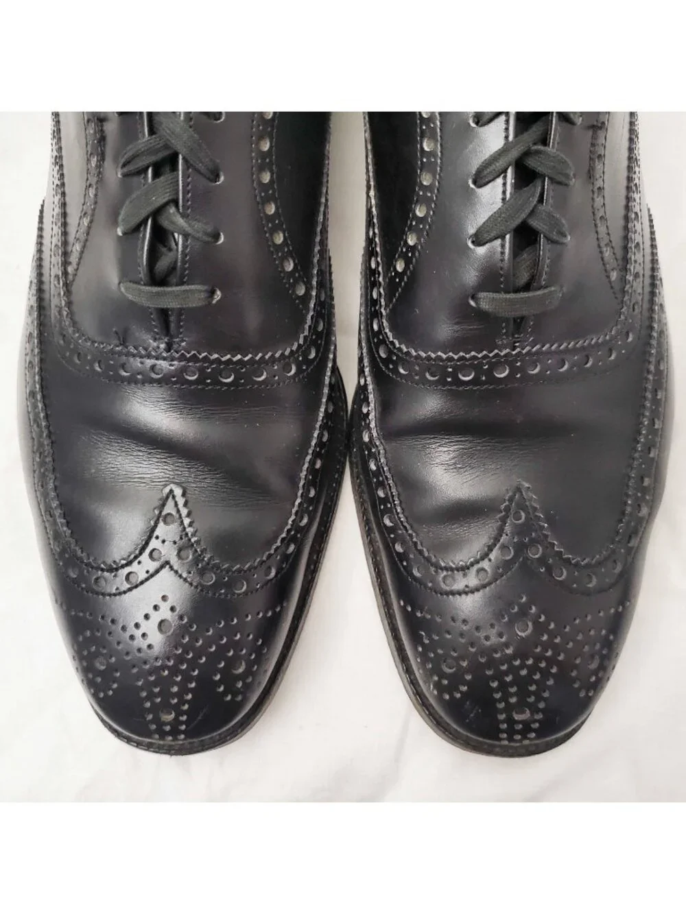VTG Brooks Brothers Men's Black Wingtips Full Brogues Shoes. 41E. ENGLAND.